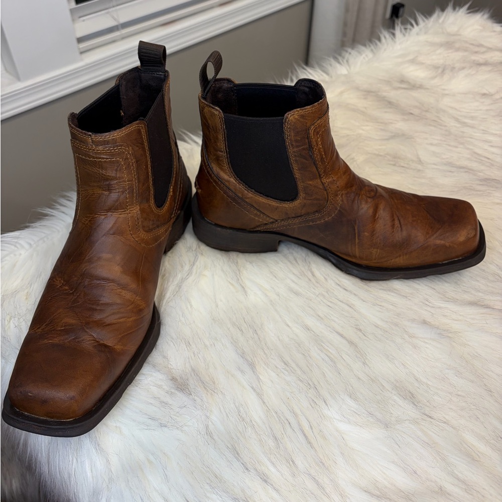 Ariat Midtown Rambler Square Toe Chelsea Boots Mens Size 11 EE Brown Leather - Picture 12 of 12